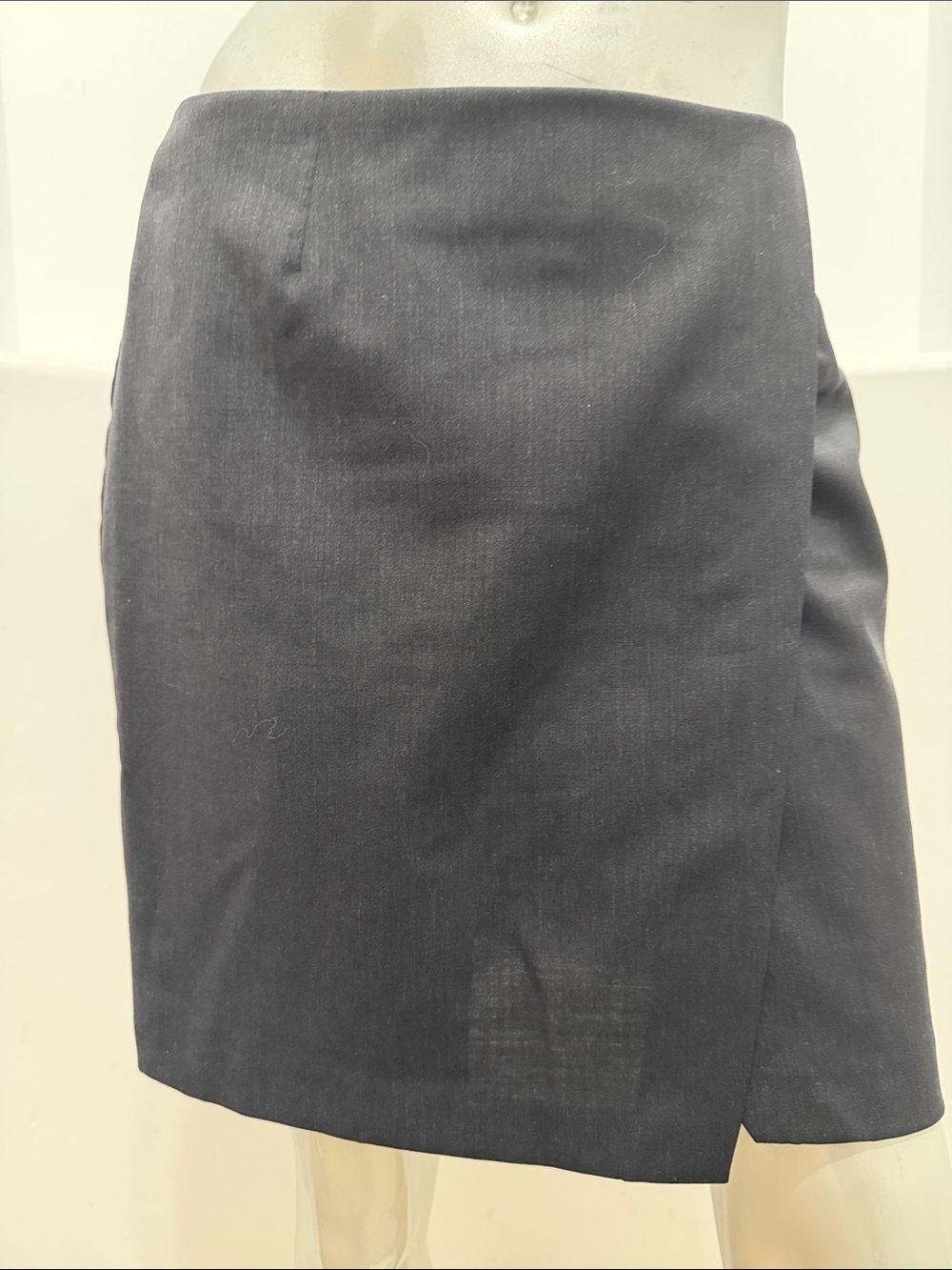 United Color of Benetton Classic Black Faux Wrap Straight Wool Skirt IT 44